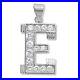 Men's Sterling Silver Cubic Zirconia Set 24mm High Initial E Pendant