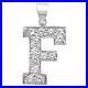 Men's Sterling Silver Cubic Zirconia Set 24mm High Initial F Pendant