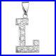 Men's Sterling Silver Cubic Zirconia Set 24mm High Initial L Pendant