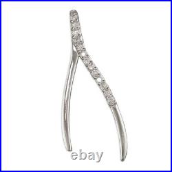 Men's Sterling Silver Cubic Zirconia-Set Wishbone Pendant