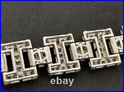 Mens Sterling Silver Cubic Zirconia Bracelet 8.75 inch