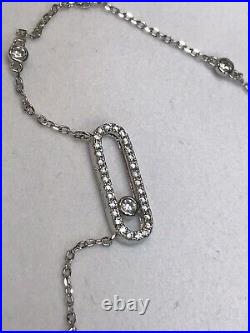Messika Joaillerie Cubic Zirconia 925 Sterling Silver 18-20 Adjustable Necklace