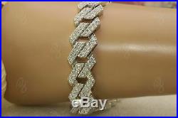 Miami Prong Cuban Link Bracelet Men's Hip Hop Cubic Zircon Sterling Silver S925