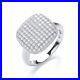 Micro Pave Square Cubic Zirconia Ring Sterling Silver