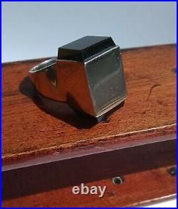 Mid Century Modern 1960's Joachim S'Paliu Cubic Onyx Sterling Silver Ring Sz 6.5