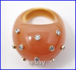 Miriam Salat RING Sterling Silver Cubic Zirconia Butterscotch Bubble SZ 9 Mirim