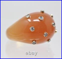 Miriam Salat RING Sterling Silver Cubic Zirconia Butterscotch Bubble SZ 9 Mirim