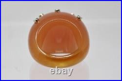 Miriam Salat RING Sterling Silver Cubic Zirconia Butterscotch Bubble SZ 9 Mirim