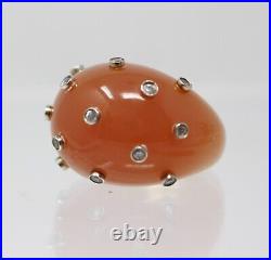 Miriam Salat RING Sterling Silver Cubic Zirconia Butterscotch Bubble SZ 9 Mirim