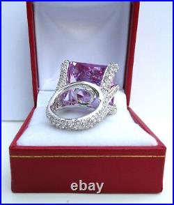 NEW Charles Winston Purple Cubic Zirconia CZ Sterling Silver Ring 20.93 Grams