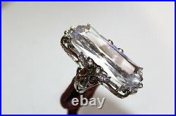 NEW QVC 44CTW Cubic Zirconia Crystal Sterling Renaissance Style Ring FRG