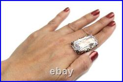 NEW QVC 44CTW Cubic Zirconia Crystal Sterling Renaissance Style Ring FRG