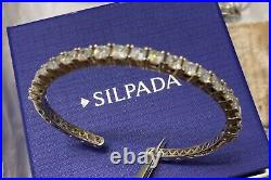 NEW Silpada Sterling Silver Flexible Cuff Cubic Zirconia Bracelet B2094