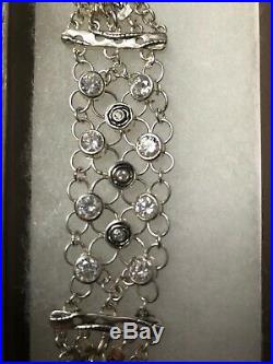 NWT SILPADA. 925 Sterling Silver CZ CAVALIER Cubic Zirconia Bracelet B2711