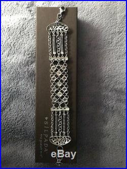 NWT SILPADA. 925 Sterling Silver CZ CAVALIER Cubic Zirconia Bracelet B2711