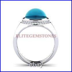 Natural Blue Topaz And Cubic Zirconia Ring With 925 Sterling Silver For Women#61
