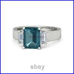 Natural London Blue Topaz Gemstone with 925 Sterling Silver Ring for Women #3950