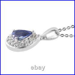 Necklace Pendant 925 Silver Tanzanite Cubic Zirconia Ct 1.8