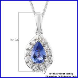 Necklace Pendant 925 Silver Tanzanite Cubic Zirconia Ct 1.8