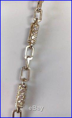 New 925 Hallmarked Sterling Silver 54 Grams 30 Inch Cubic Zirconia Chain