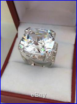 New Designer Charles Winston Cubic Zirconia CZ Sterling Silver Ring 18.87 Grams