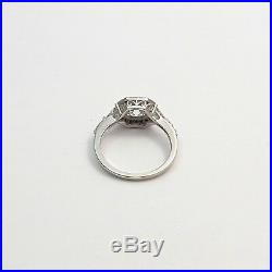New Sterling Silver 3.5ctw Asscher Cut Black Cubic Zirconia Halo Engagement Ring