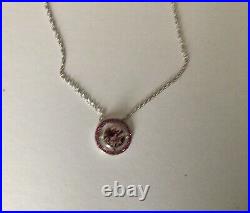 New Sterling Silver Pendant Set With Cubic Zirconia With Chain. (b004)
