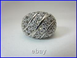 New Sterling silver cubic zirconia ring dome micro pave CZ