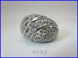 New Sterling silver cubic zirconia ring dome micro pave CZ