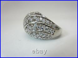 New Sterling silver cubic zirconia ring dome micro pave CZ