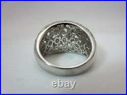 New Sterling silver cubic zirconia ring dome micro pave CZ