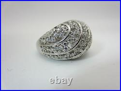 New Sterling silver cubic zirconia ring dome micro pave CZ