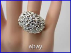 New Sterling silver cubic zirconia ring dome micro pave CZ