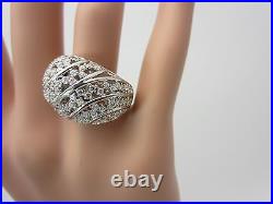 New Sterling silver cubic zirconia ring dome micro pave CZ