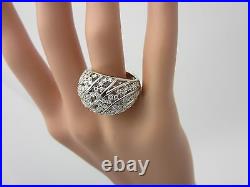 New Sterling silver cubic zirconia ring dome micro pave CZ