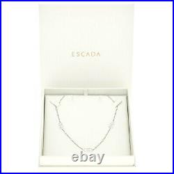 Nib-escada Sterling Silver Emblem Cubic Zirconia Logo Necklace $375