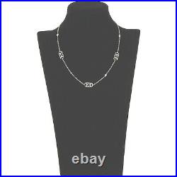 Nib-escada Sterling Silver Emblem Cubic Zirconia Logo Necklace $375