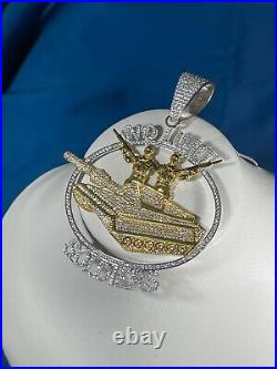 No Limit SoldierS 925 Sterling Silver Pendant Cubic Zirconia Stones Iced Out