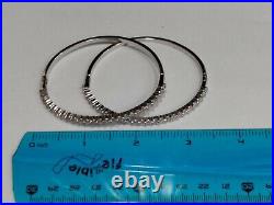Pair Of Sparkly Cubic Zirconia Sterling Silver 925 Bangle Bracelets