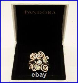 Pandora Autumn Wind Ring Retired Size 60 Cubic Zirconia 190203CZP