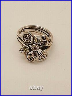 Pandora Autumn Wind Ring Retired Size 60 Cubic Zirconia 190203CZP