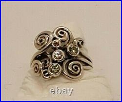 Pandora Autumn Wind Ring Retired Size 60 Cubic Zirconia 190203CZP