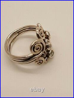 Pandora Autumn Wind Ring Retired Size 60 Cubic Zirconia 190203CZP