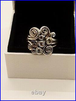 Pandora Autumn Wind Ring Retired Size 60 Cubic Zirconia 190203CZP