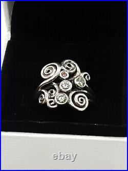 Pandora Autumn Wind Ring Retired Size 60 Cubic Zirconia 190203CZP