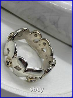 Pandora Silver ring, 14K, cubic zirconia 190132LCZ swirl waves size 60 retired