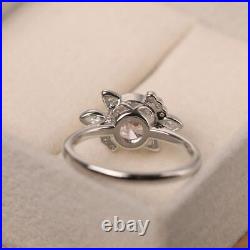 Pink Cubic Zircon Ring, Promise ring, Sterling Silver, Engagement Ring For Women