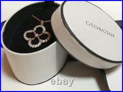 Pink Cubic Zirconia Pendant Georgini Rose Gold Sterling Silver rrp £149