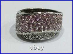 Pink & White Cubic Zirconia Sterling Silver 925 Ladies Ring Size 8
