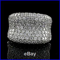 QVC Ring Diamonique Sterling Silver 3.25 ct Cubic Zirconia Concave Size 7